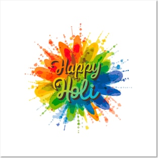 Happy Holi Celebration India Hindu Matching Men Women Kids Posters and Art